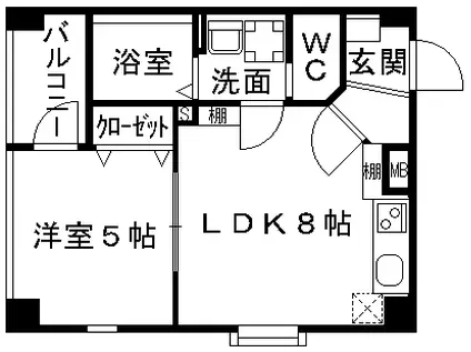 VENUS COURT(1LDK/6階)の間取り写真