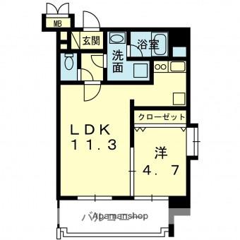 アクアフォーレ(1LDK/8階)の間取り写真