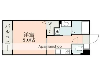 LUZ嘉島(1K/5階)の間取り写真