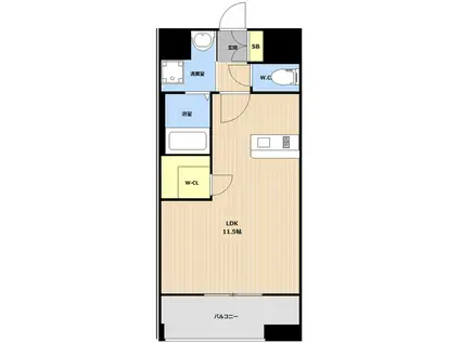 LEGEND水前寺(ワンルーム/4階)の間取り写真