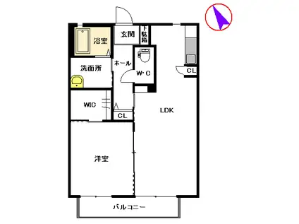 メゾンボヌールA(1LDK/2階)の間取り写真