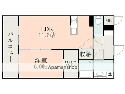 COLAS MIFUNE イースト(1LDK/5階)の間取り写真