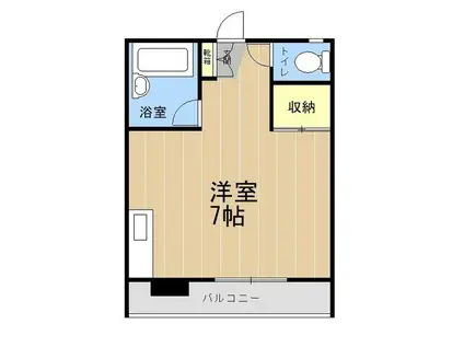 豊肥本線 水前寺駅 徒歩6分 3階建 築37年(ワンルーム/3階)の間取り写真