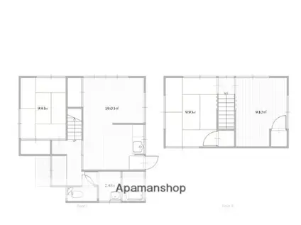 熊本市健軍線 水前寺公園駅 徒歩12分 2階建 築39年(3LDK)の間取り写真