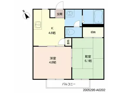 アーデンハイツ(2K/2階)の間取り写真