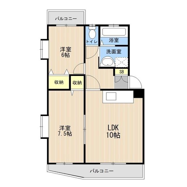 レークヒル画図(2LDK/3階)の間取り写真