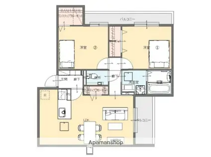 ムライチ・D-ROOM昭和町(2LDK/1階)の間取り写真