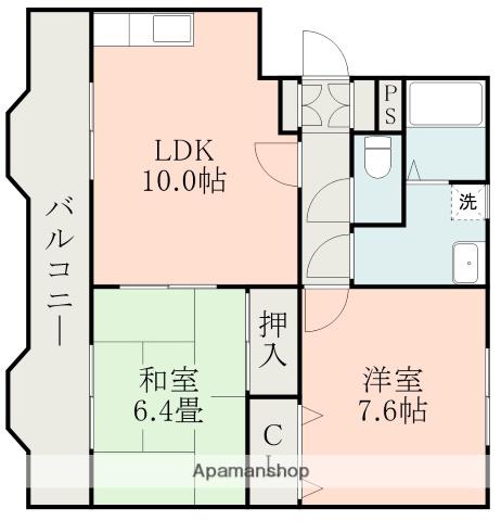 オーセンティック後藤(2LDK/1階)の間取り写真