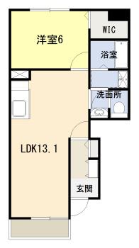 アウローラⅢ(1LDK/1階)の間取り写真