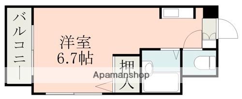 マーカス天神(ワンルーム/2階)の間取り写真