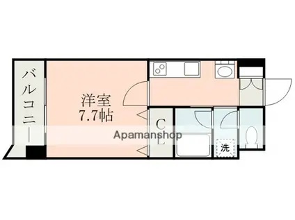 クイール世安(1K/7階)の間取り写真