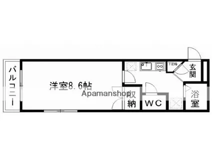 コート本荘(1K/3階)の間取り写真