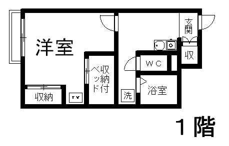 レオパレス西松江城(1K/1階)の間取り写真