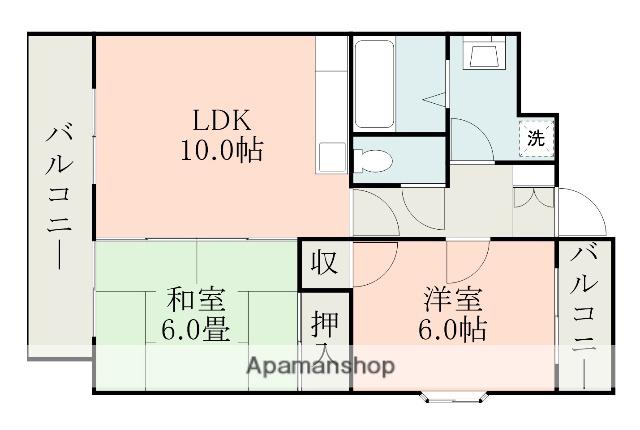 スイートハイム国府(2LDK/4階)の間取り写真