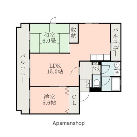アニバーサリー50(2LDK/3階)の間取り写真