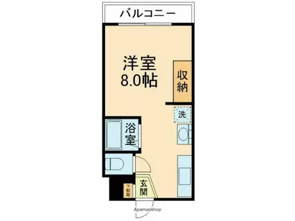 パステルハウス(ワンルーム/4階)の間取り写真