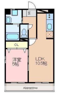 パンダビル(1LDK/7階)の間取り写真