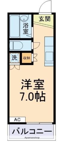 クラランス渡鹿(ワンルーム/4階)の間取り写真