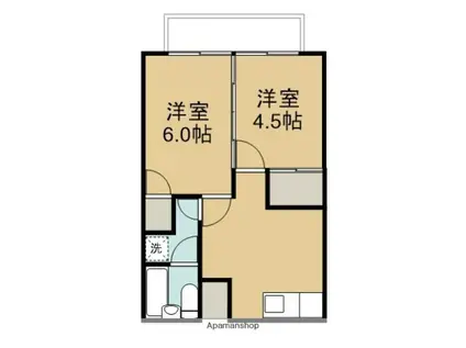 中山ビル(2DK/3階)の間取り写真