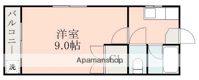 エクシード渡鹿(1K/3階)の間取り写真