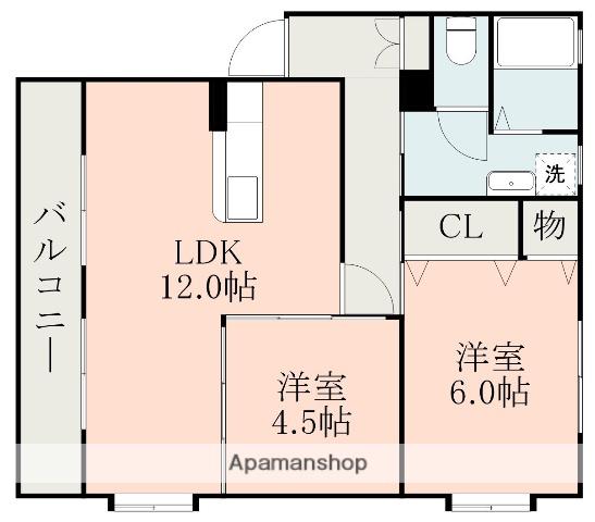 アクアハイツ(2LDK/3階)の間取り写真
