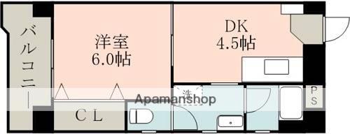 サクライースト(1DK/6階)の間取り写真