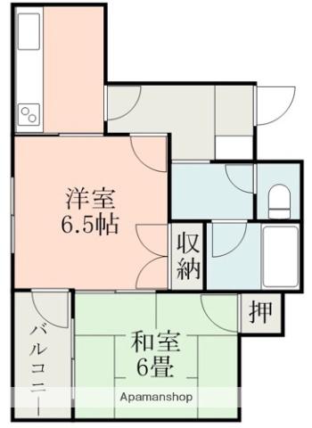 ユキヤビル(2K/5階)の間取り写真