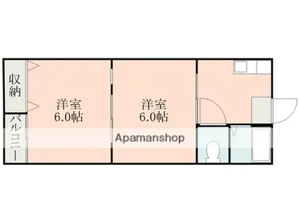 コーポウィーグルNO2(2K/1階)の間取り写真