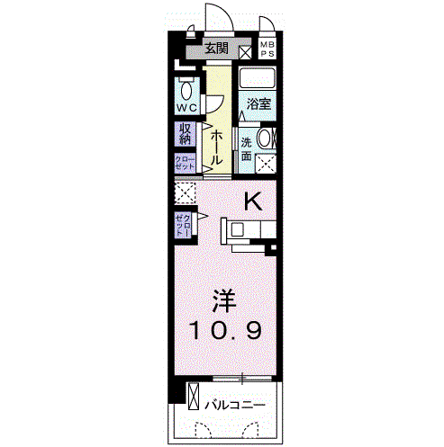 GRACEFUL平成(ワンルーム/4階)の間取り写真