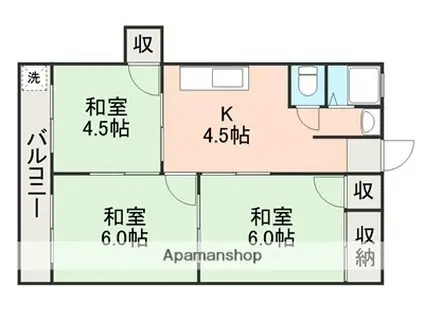 レジデンス井島(3K/3階)の間取り写真