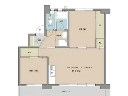 ビレッジハウス春日2 2号棟(2LDK/2階)の間取り写真