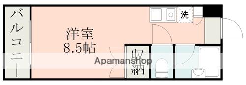 モンパレ渡鹿A棟(ワンルーム/3階)の間取り写真