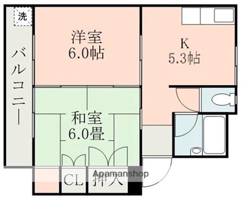 十王ハイツ(2K/2階)の間取り写真