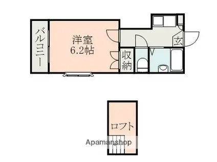 NICE帯山B(1K/2階)の間取り写真