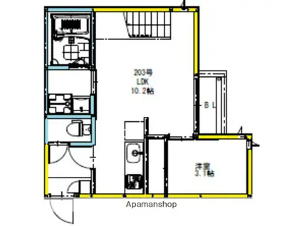 GRANDTIC COMRADE(1LDK/1階)の間取り写真