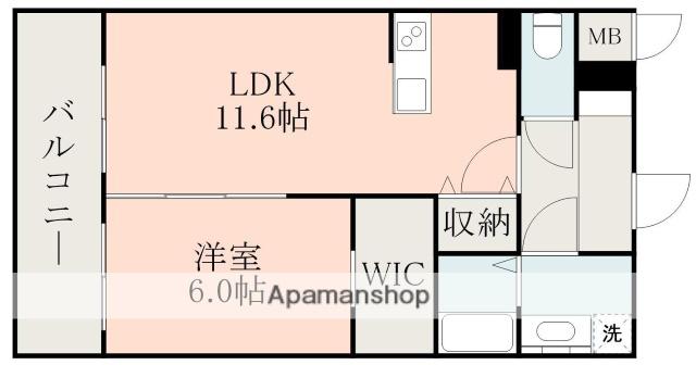 COLAS MIFUNE イースト(1LDK/9階)の間取り写真