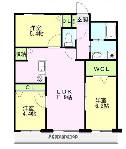 N.VILLAGE光の森西(3LDK/1階)の間取り写真