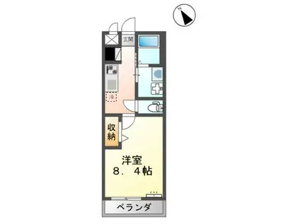 サンフォレスト杉水(1K/2階)の間取り写真