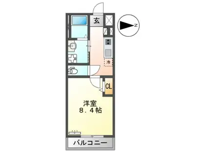 BLUEBELL 杉水(1K/2階)の間取り写真