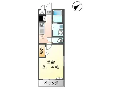 TIEDE HOUSE・K(1K/2階)の間取り写真