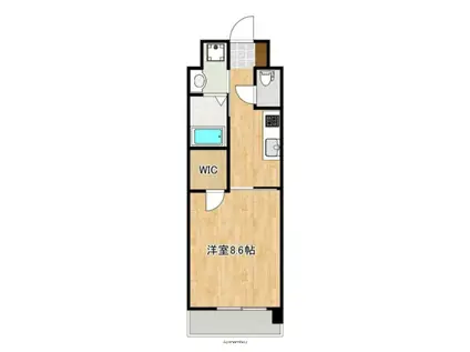 N888(1K/3階)の間取り写真