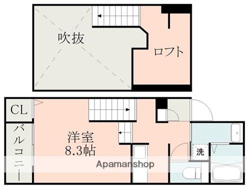 CERISIER島崎(ワンルーム/1階)の間取り写真