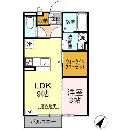 グランモア津久礼(1LDK/2階)の間取り写真