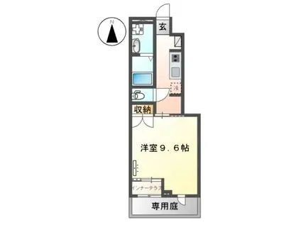 ソレイユ蓮台寺(1K/1階)の間取り写真