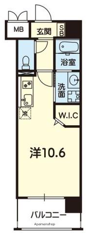 CJ AMB(ワンルーム/8階)の間取り写真
