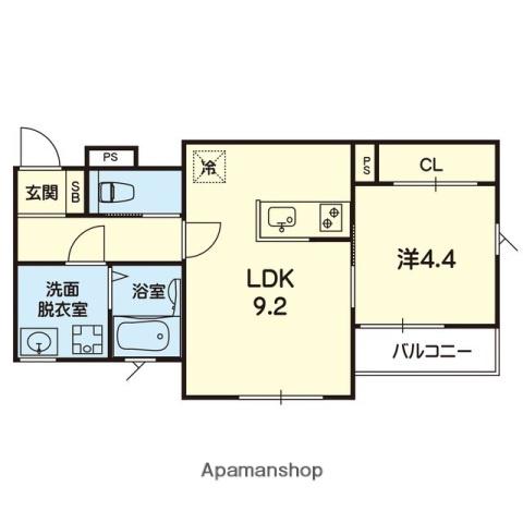 セブンピース(1LDK/2階)の間取り写真