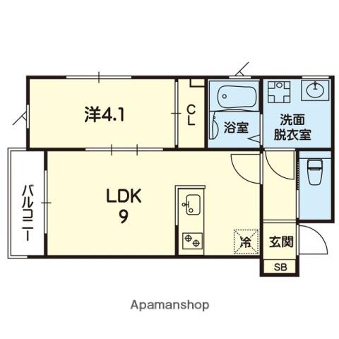 セブンピース(1LDK/2階)の間取り写真