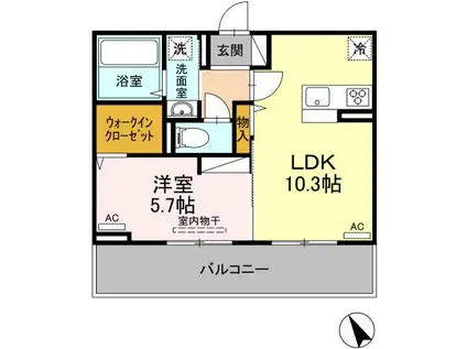 コンフィデンスS.S(1LDK/3階)の間取り写真