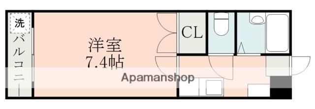 アーリー1南熊本(1K/3階)の間取り写真