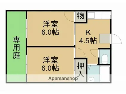 サンハイツ(2K/1階)の間取り写真